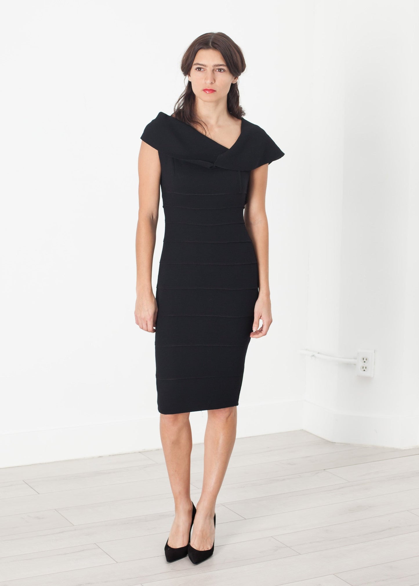 Asymmetric Dress in Black 12