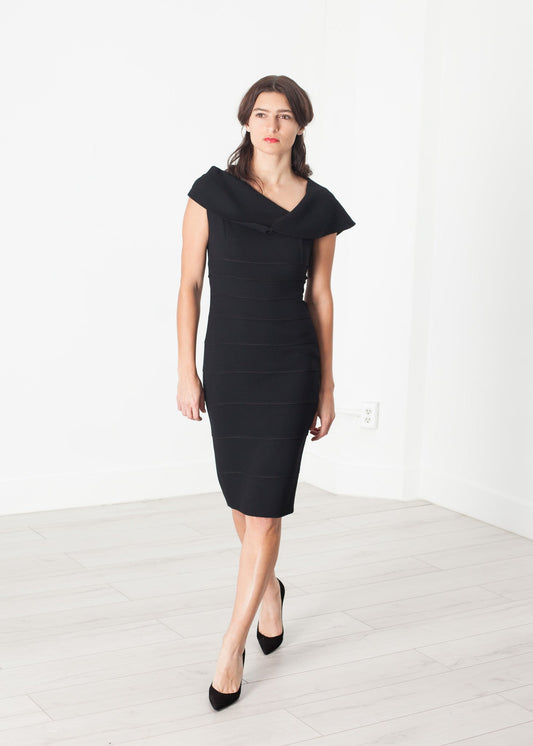 Asymmetric Dress in Black 12