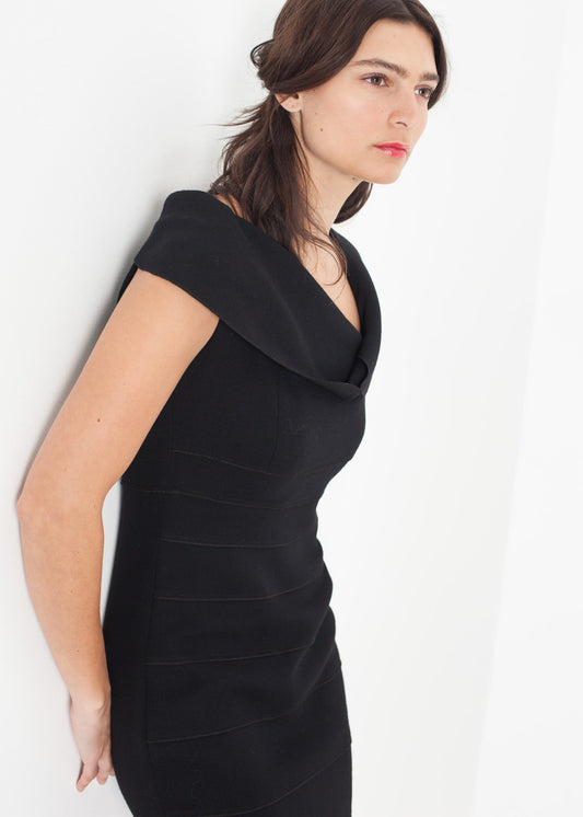 Asymmetric Dress in Black 12