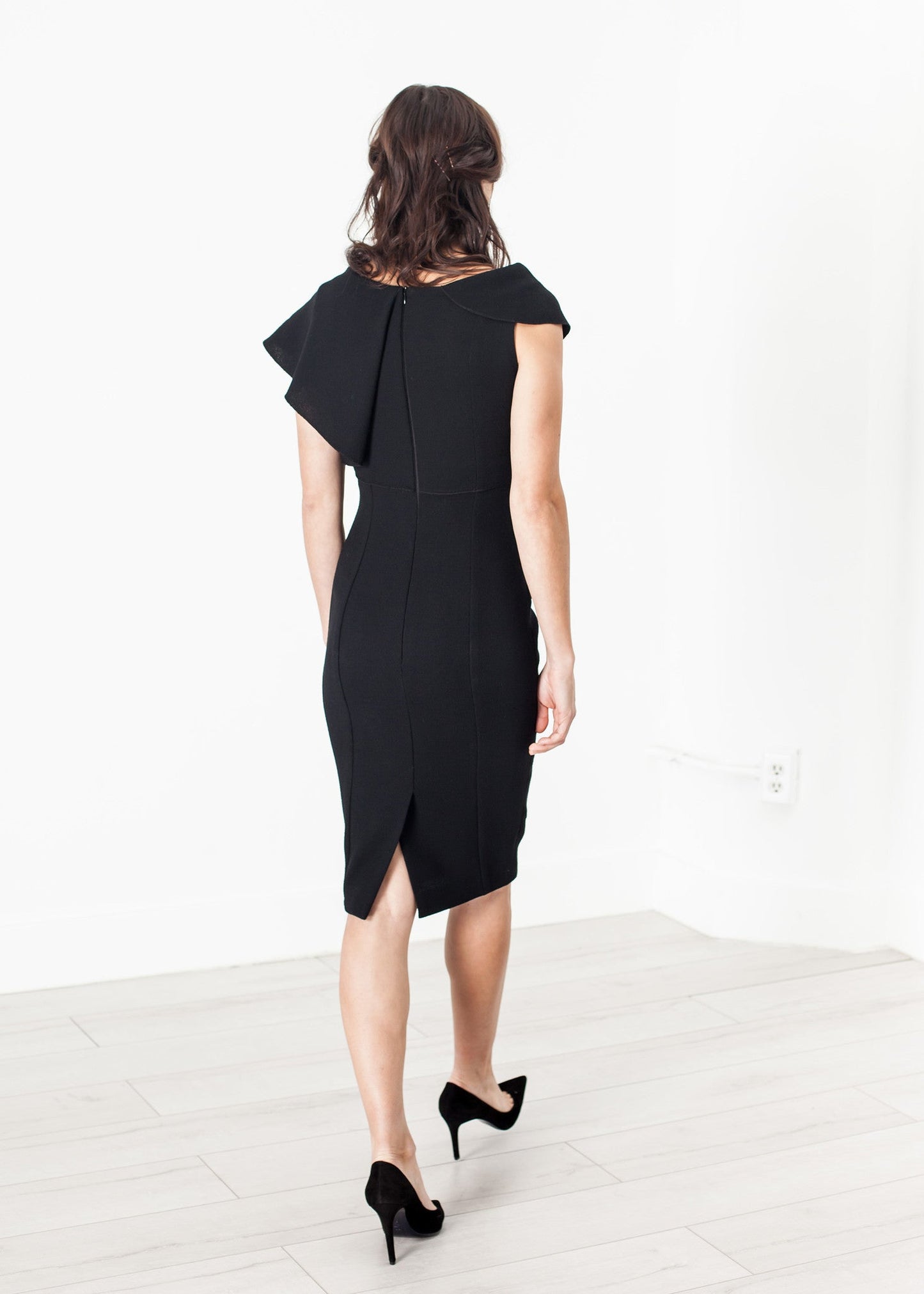 Asymmetric Dress in Black 12